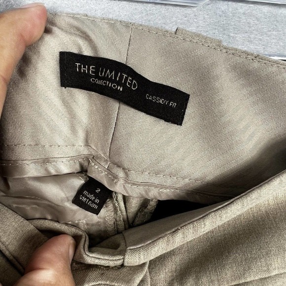 The Limited Cassidy Trouser Pants Size 2 Tan Wide Leg Workwear 33" inseam - Picture 8 of 11
